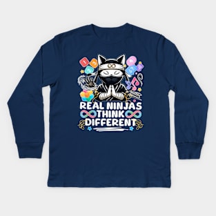 Autistic Child for Cat Ninja Kids Long Sleeve T-Shirt